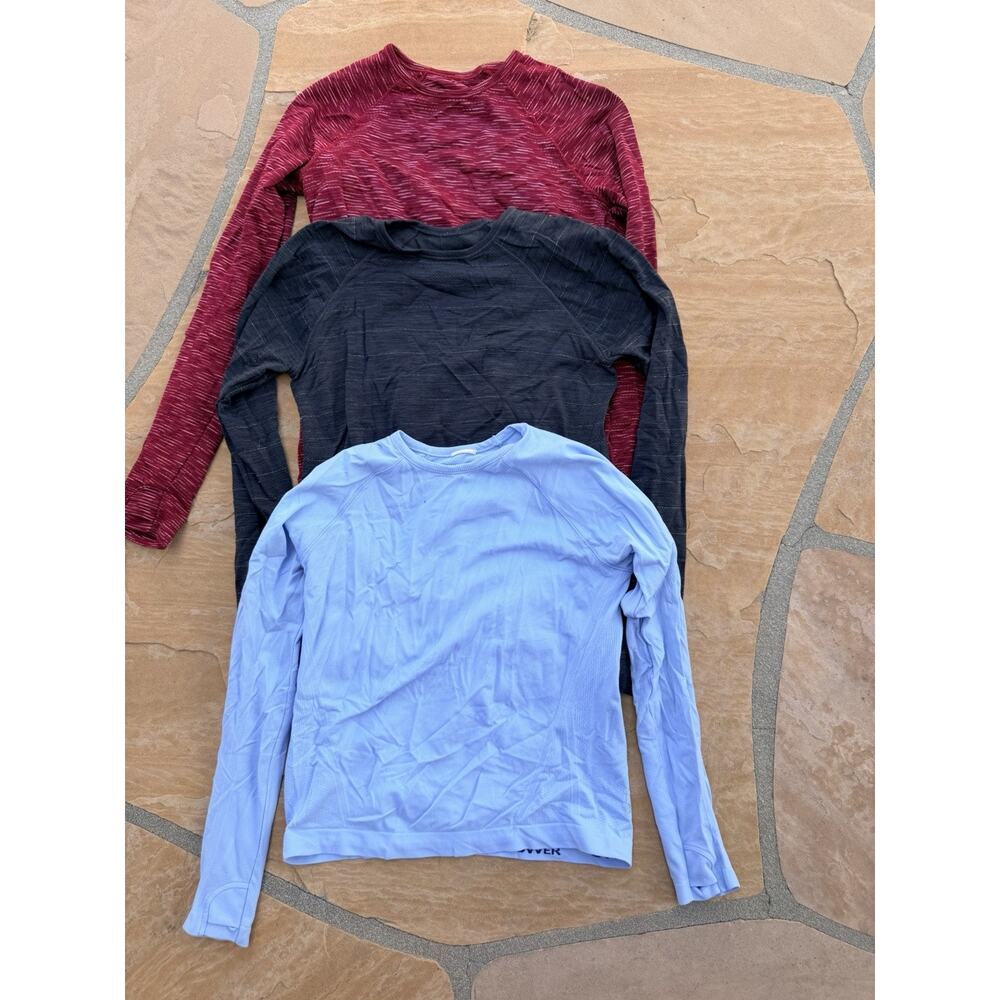 Athleta Girl Long Sleeve Athleisure Shirt Lot M 8/10 Seamless Tops CL